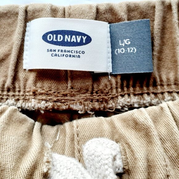 Old Navy Boys Shorts Khaki Pull On Elastic Waist Large 10-12 - Picture 4 of 7